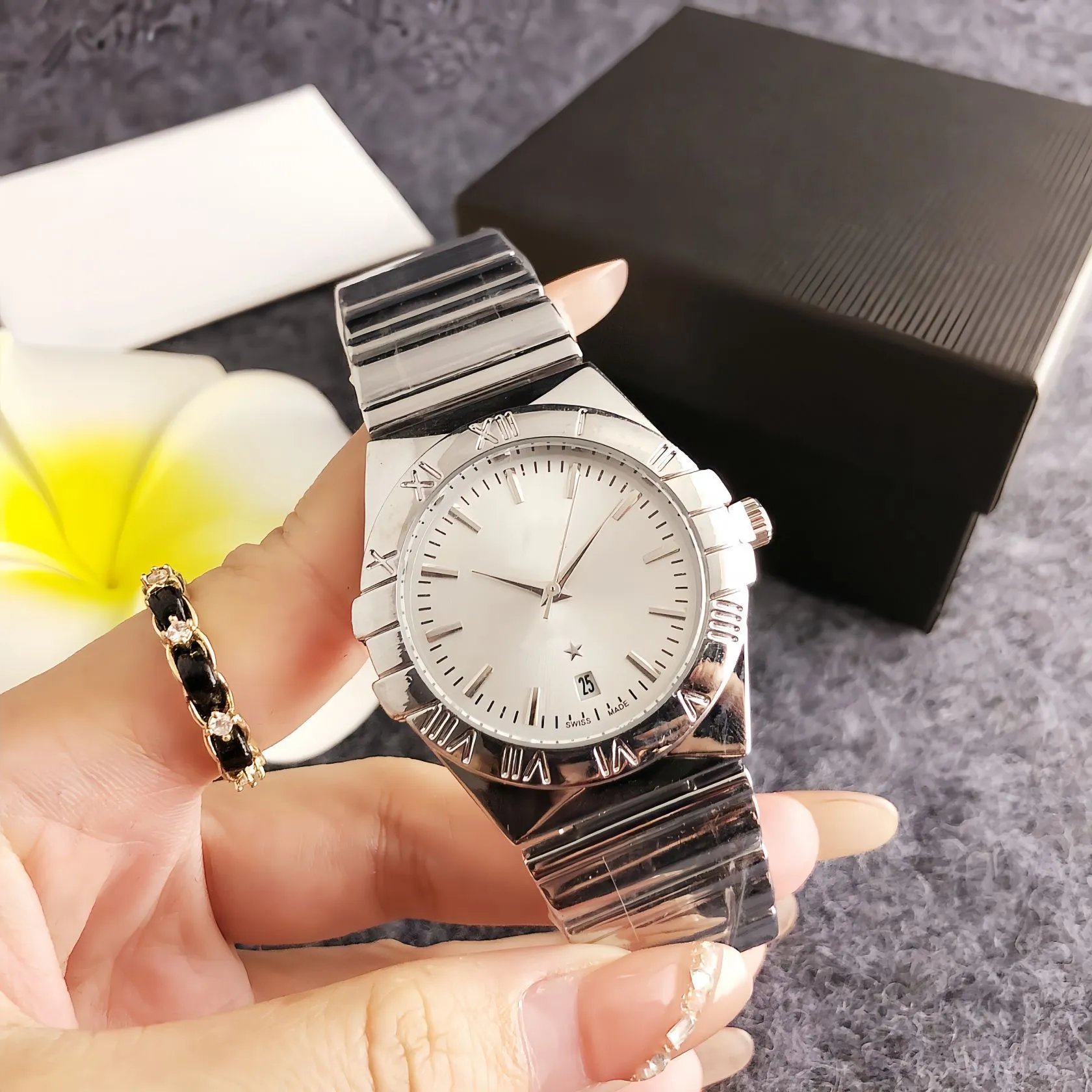 Design Gold-Tone Roman Numeral Quartz Watch Watches - 6
