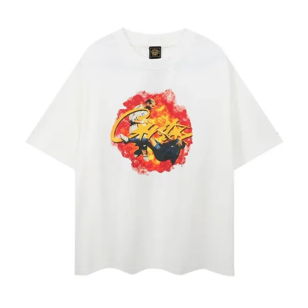 Design Graphic Print Oversized T-Shirt White - 1