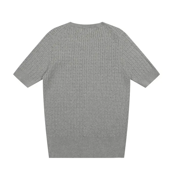 Polo Ralph Lauren Cable Knit Short Sleeve Cardigan Light Blue - 39