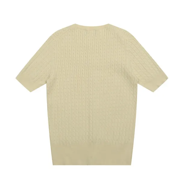 Polo Ralph Lauren Cable Knit Short Sleeve Cardigan Light Blue - 46