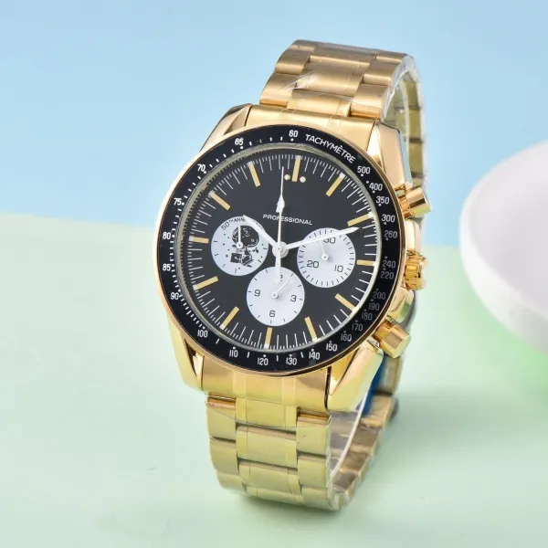 Design Snoopy 50th Anniversary Chronograph Gold Tone Watch Watches - 1