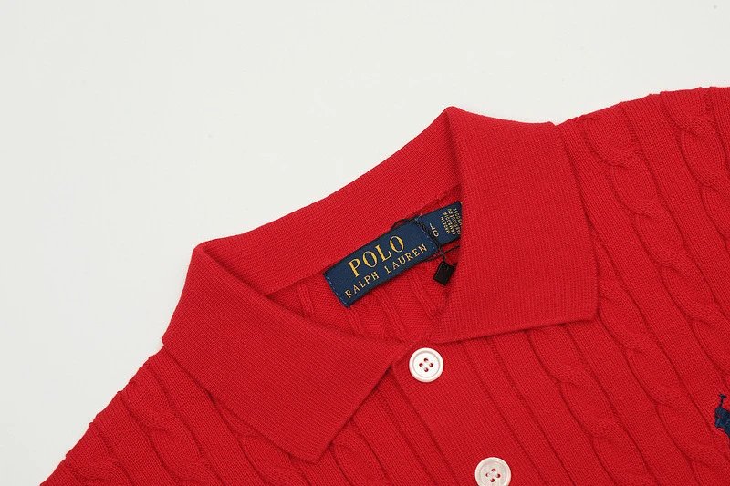 Polo Ralph Lauren Cable Knit Polo White Polo Shirt - 9