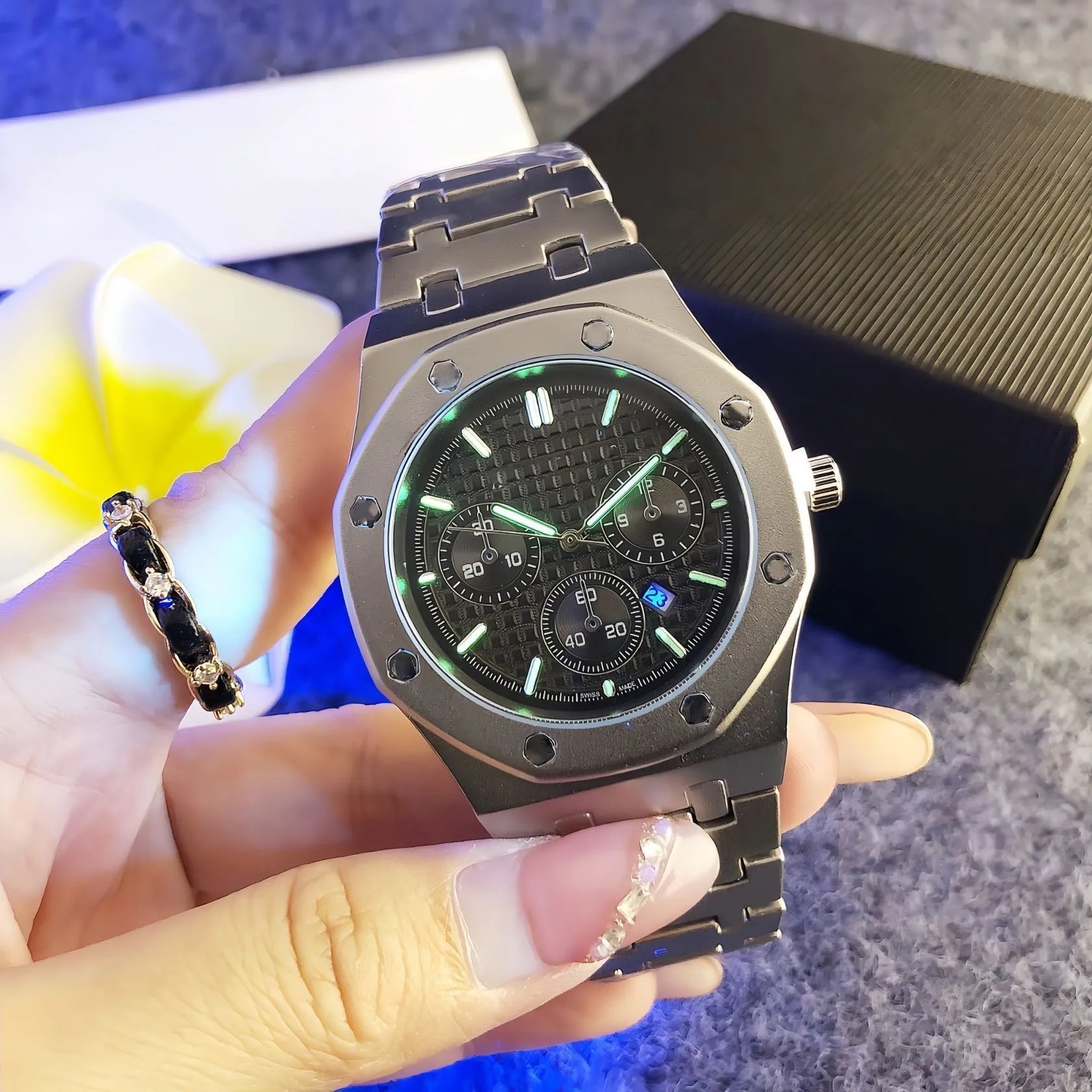 Audemars Piguet Royal Oak Chronograph Gray Dial Steel Watch Watches - 12