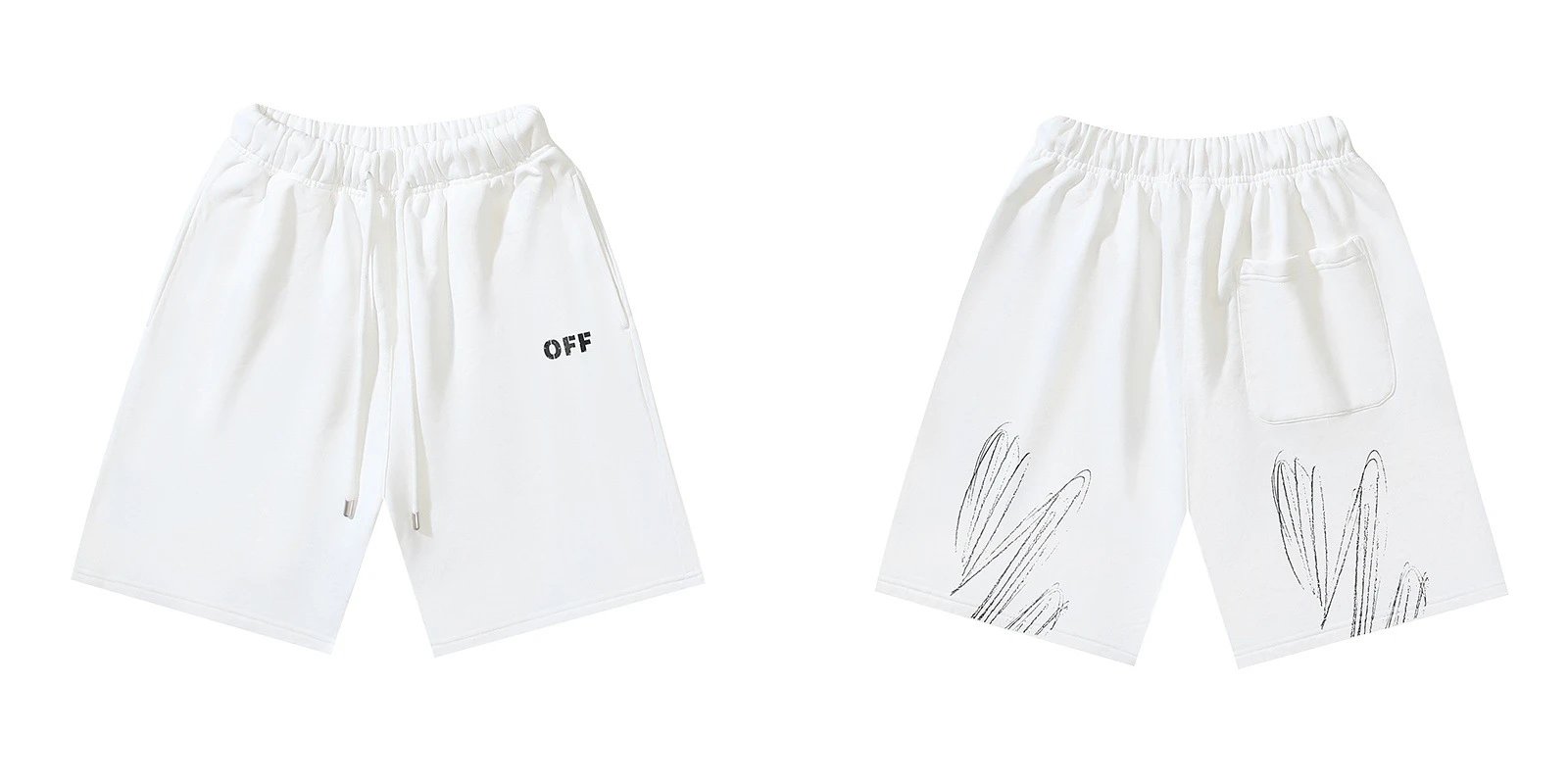 Off-White Drawstring Shorts White