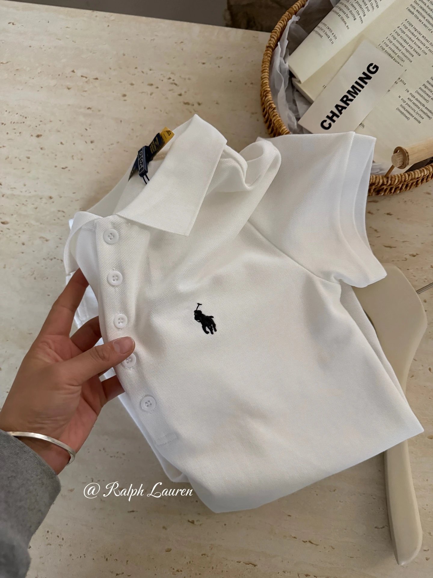 Polo Ralph Lauren Five-Button Polo Shirt Gray Tops Polo - 9