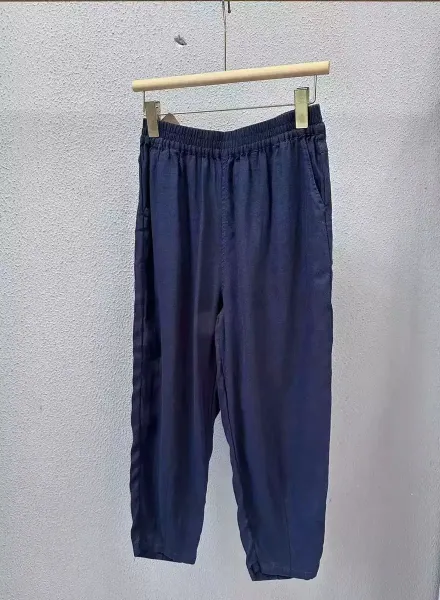 Design Linen Cropped Pants White - 4