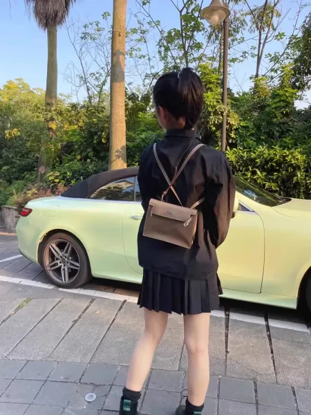 Hermès Mini Kelly II Taupe Togo Leather Shoulder Bag - 7