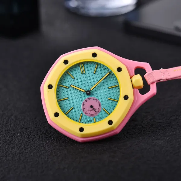Design Royal Pop Octagonal Quartz Watch Pink Yellow Turquoise Watches - 1