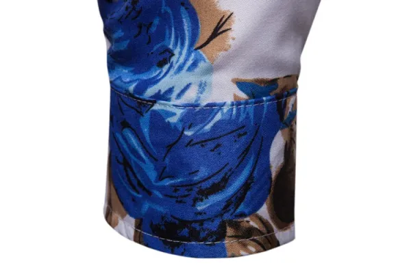 Design Floral Print Long Sleeve Button-Up Shirt Black - 13
