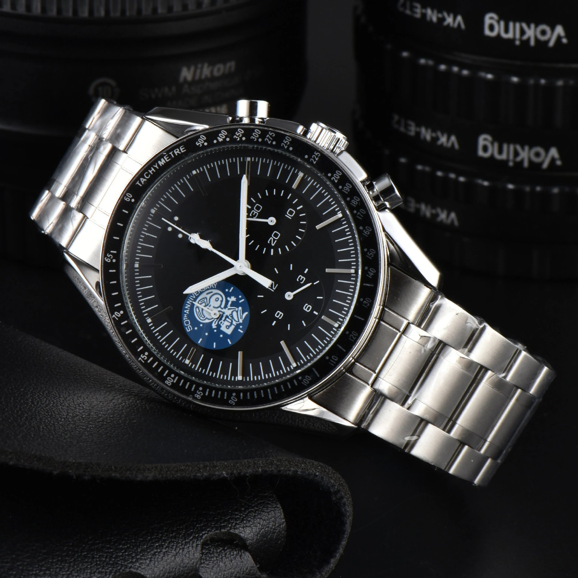 Omega Speedmaster Professional 50th Anniversary Chronograph Black Dial Steel Watch Watches