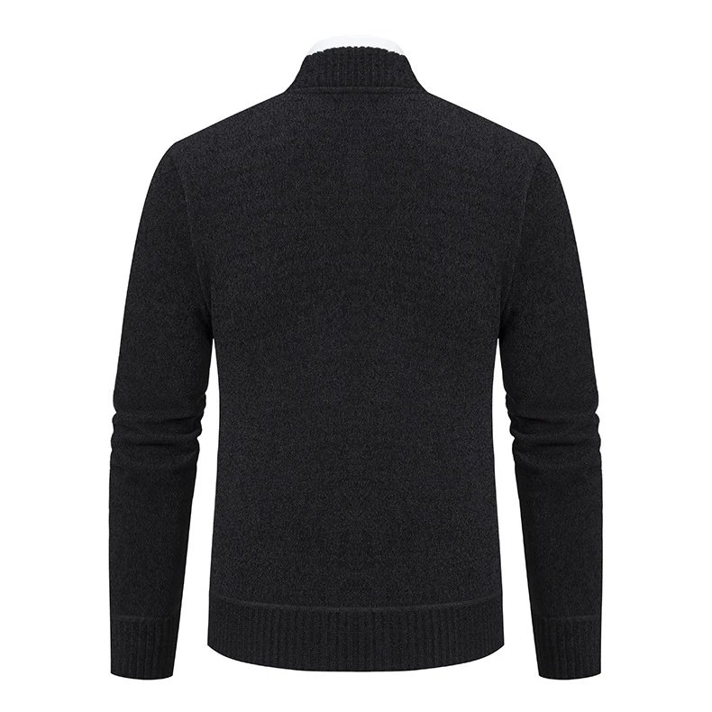 Design Zip-Up Knit Bomber Jacket Gray Outerwear Jacket - 10