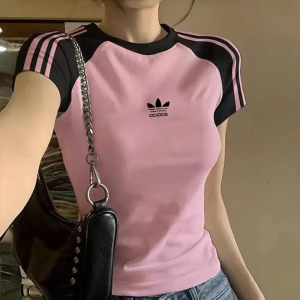 Adidas Originals Cropped Raglan T-Shirt Black / Gray - 6