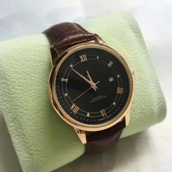 Design Co-Axial Chronometer Black Dial Rose Gold Watch Watches - 11