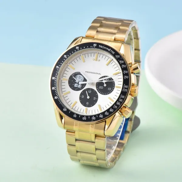 Design Professional Chronograph White Dial Black Steel Watch Watches - 3