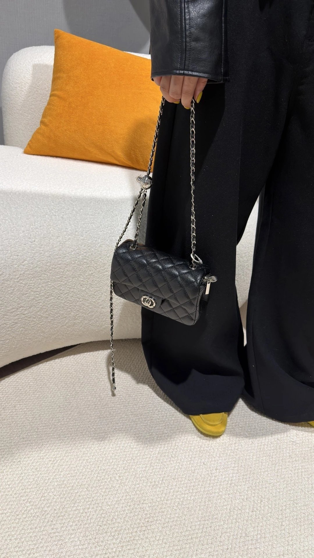 Chanel Classic Flap Bag Pink Calfskin Quilted Chain Shoulder Bag - 5