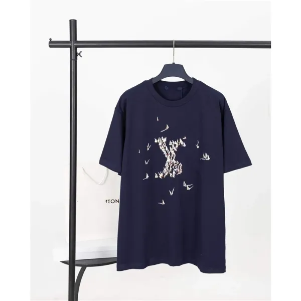 Design Butterfly Print Navy T-Shirt - 1