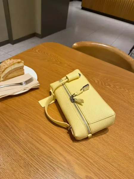 Design Mini Box Bag Lemon Yellow Handbag - 7