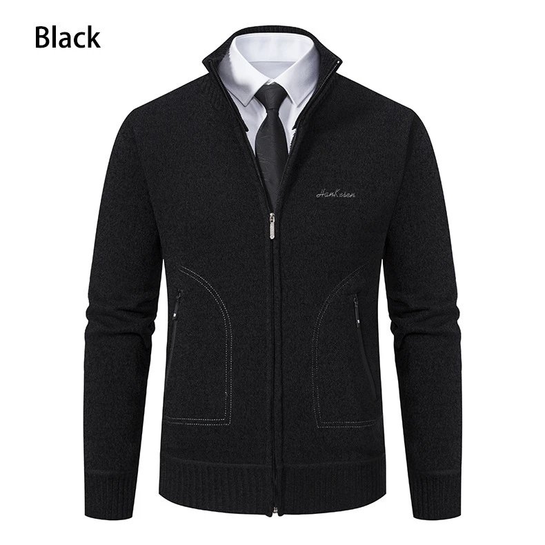 Design Hankesen Zip-Up Knit Cardigan Black Outerwear.cardigan - 14