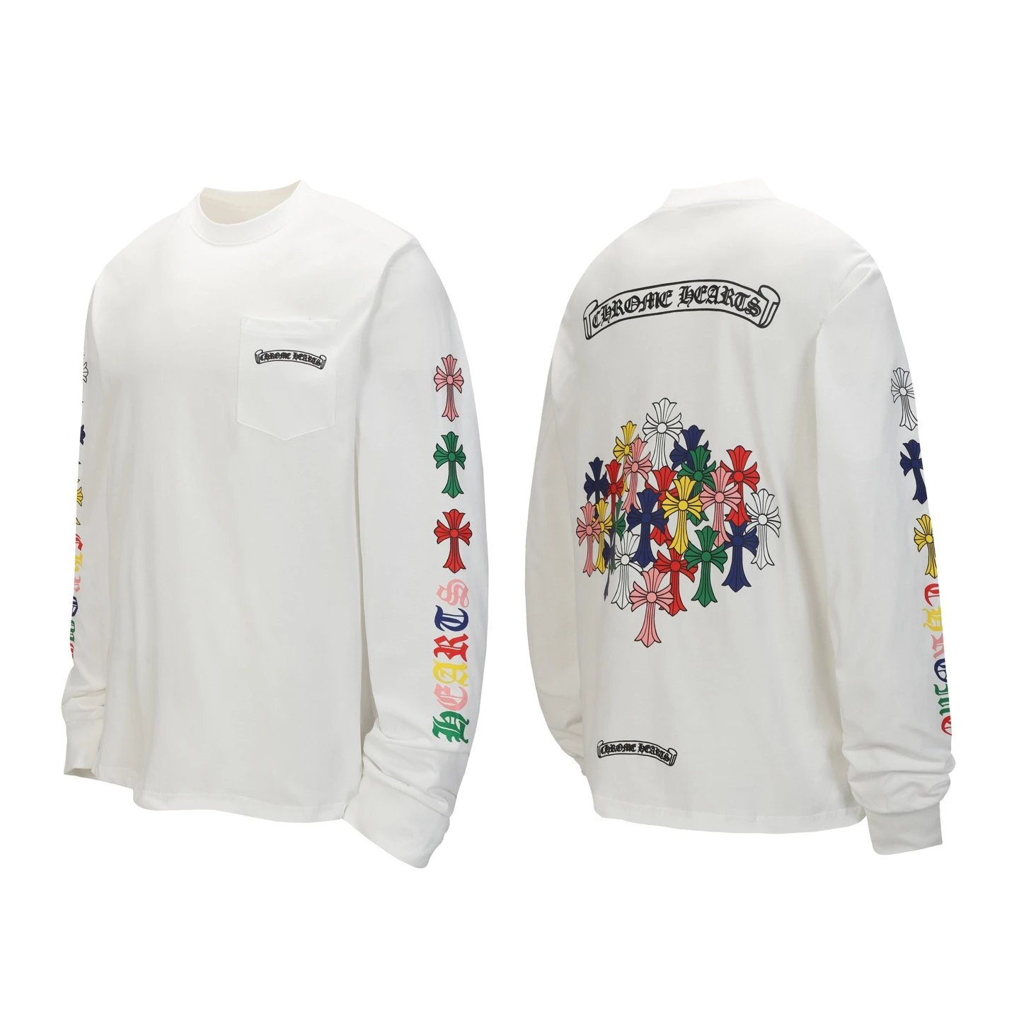 Chrome Hearts Multi-Logo Long Sleeve T-Shirt White - 16