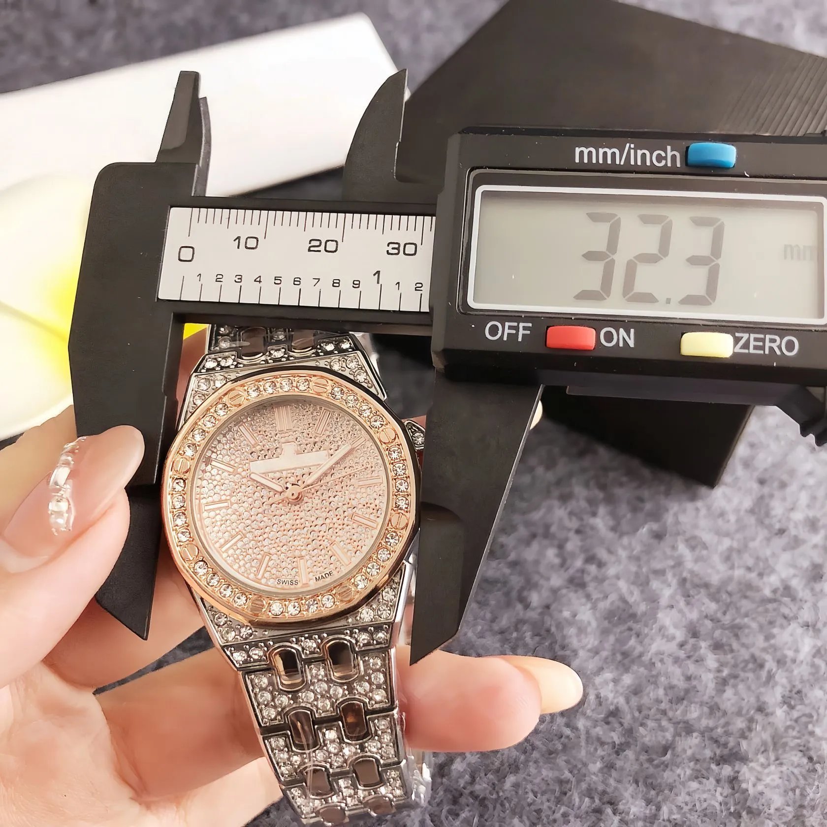 Design Luxury Crystal-Embellished Rose Gold Watch Watches - 9