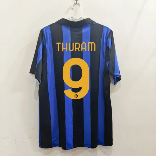 Inter Milan Home Jersey Blue and Black Striped Football Shirt - 6