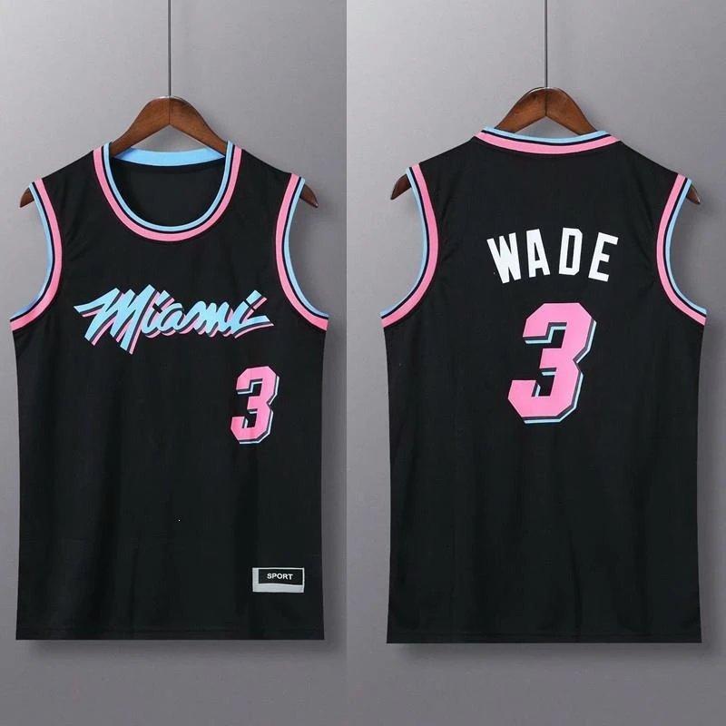Design Miami Heat Dwyane Wade #3 Pink City Edition Jersey - 9