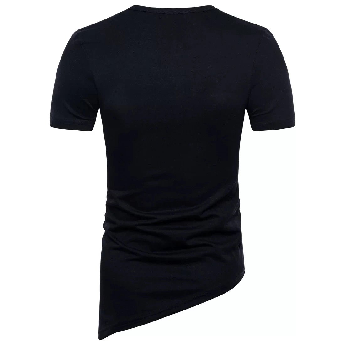 Design Lace-Up Asymmetrical Brown T-Shirt Tops.t Shirts - 32
