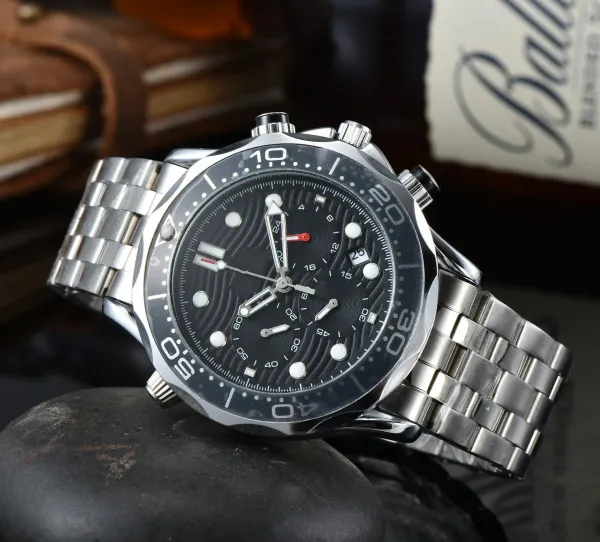 Omega Seamaster Chronograph Black Dial Stainless Steel Watch Watches - 1