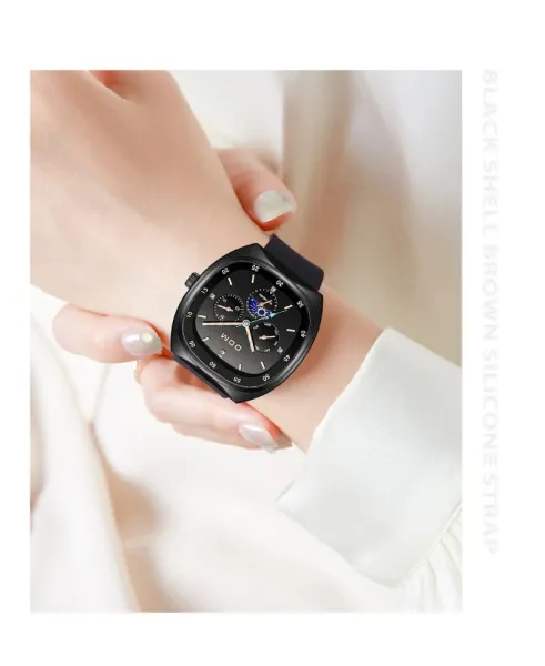 Design DOM Debo Dema Black Dial Brown Leather Watch Watches - 12