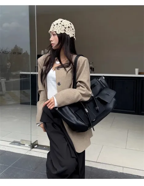 Celine Triomphe Tote Bag Tan Leather Handbag - 21