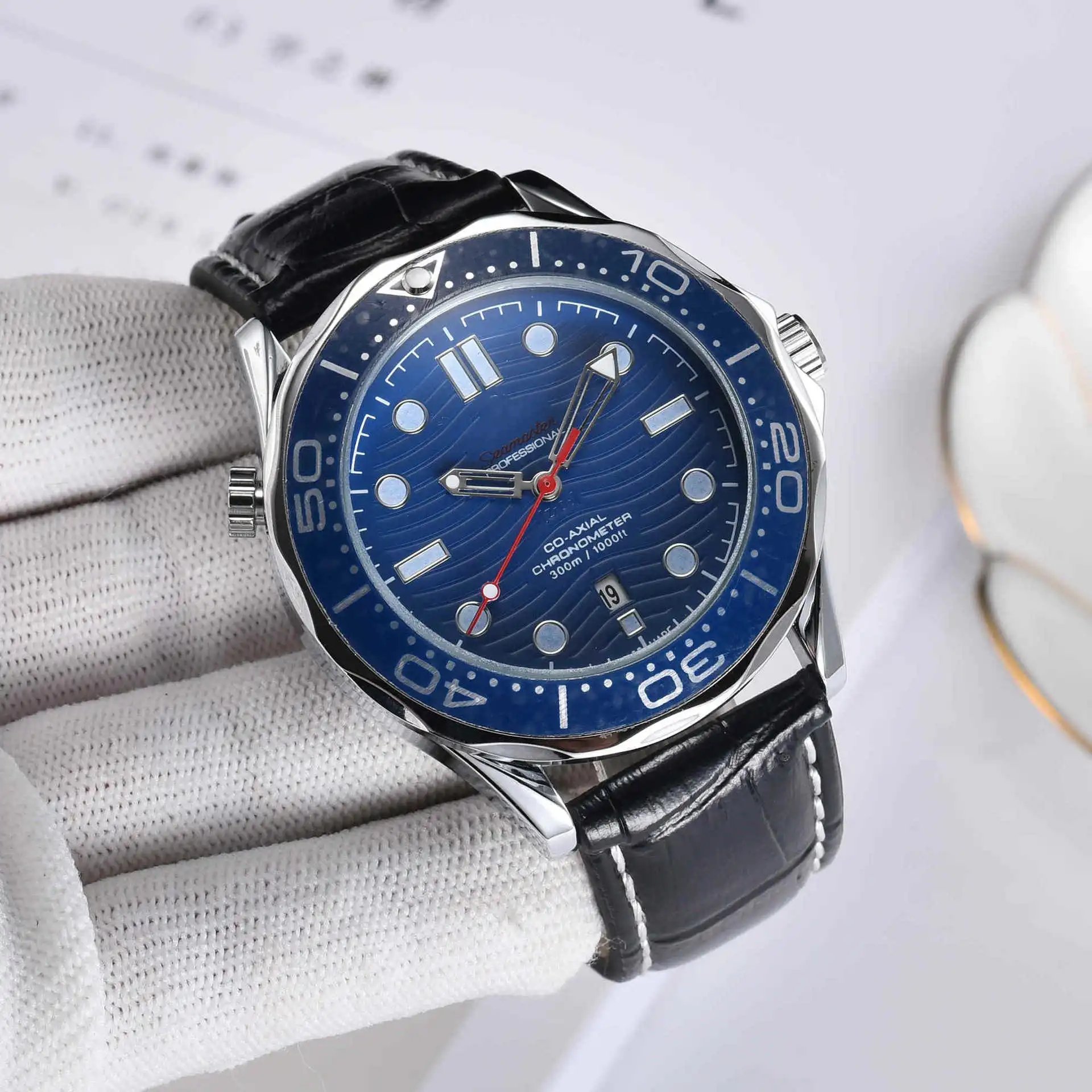 Omega Seamaster Professional Co-Axial Chronometer Silver Dial Black Bezel Mechanical Watch Watches - 7
