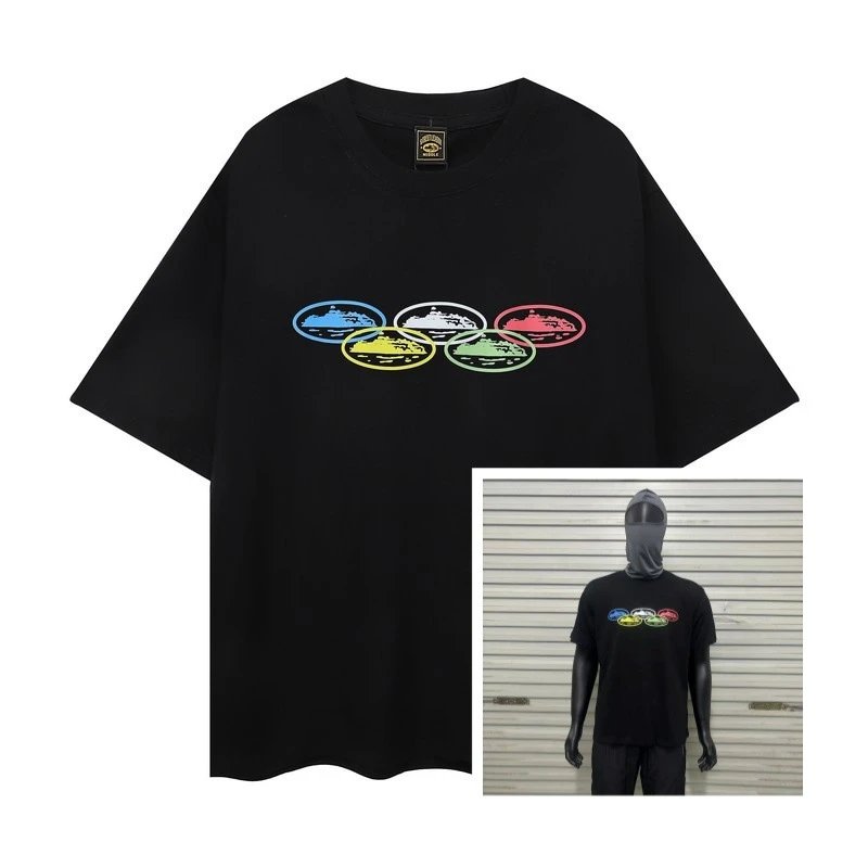Design Olympic Rings Graphic Oversized T-Shirt Black - 1