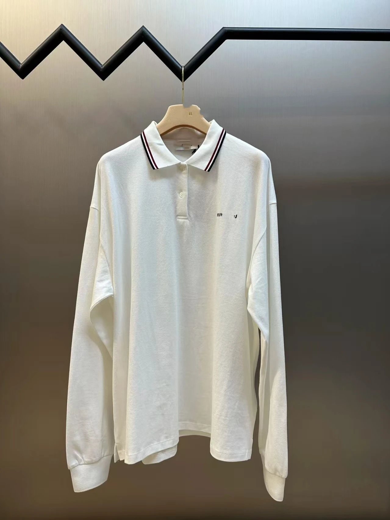 Thom Browne Polo Shirt White with Navy Pleated Skirt and Tabi Sneakers - 6