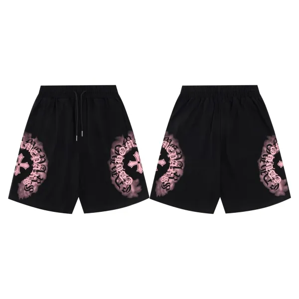 Chrome Hearts Cross Print Drawstring Shorts Black - 5
