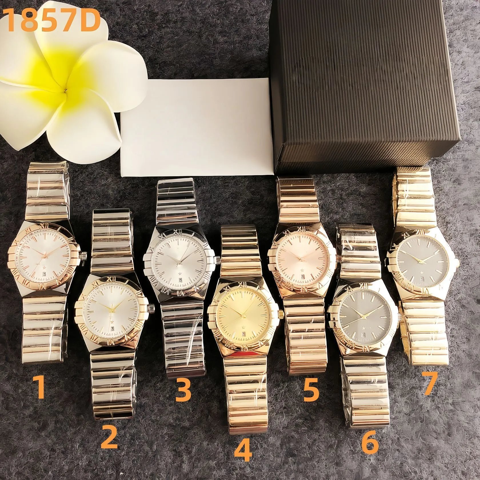 Design Gold-Tone Roman Numeral Quartz Watch Watches - 14