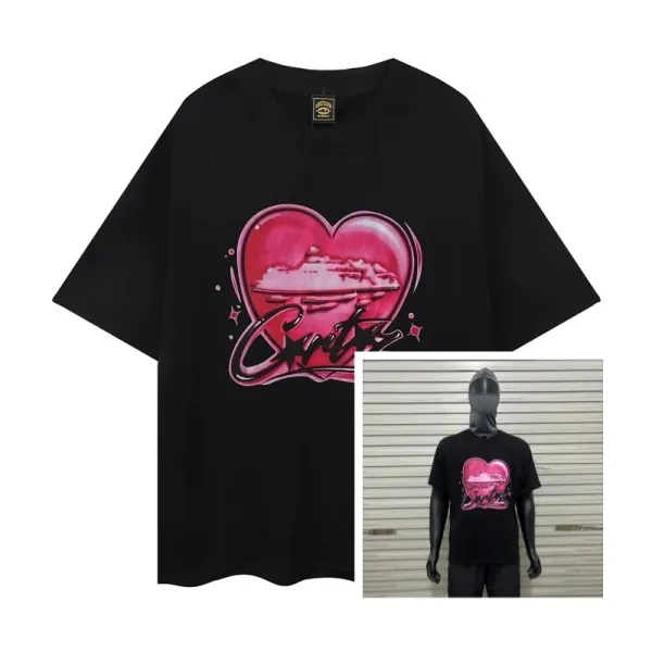 Design Heart Cruise Graphic Oversized T-Shirt Black - 1