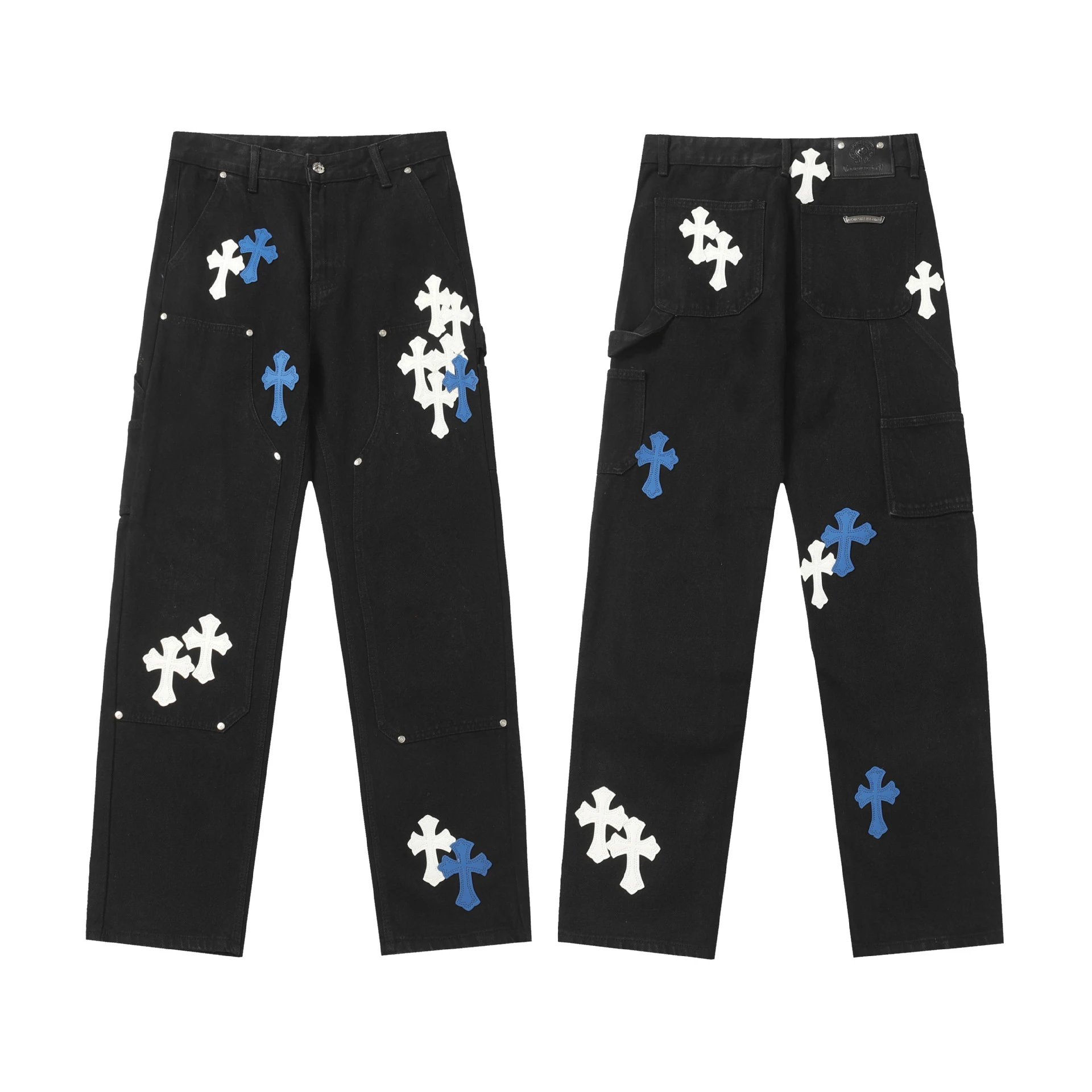 Chrome Hearts Cross Motif Embroidered Black Denim Jeans - 14