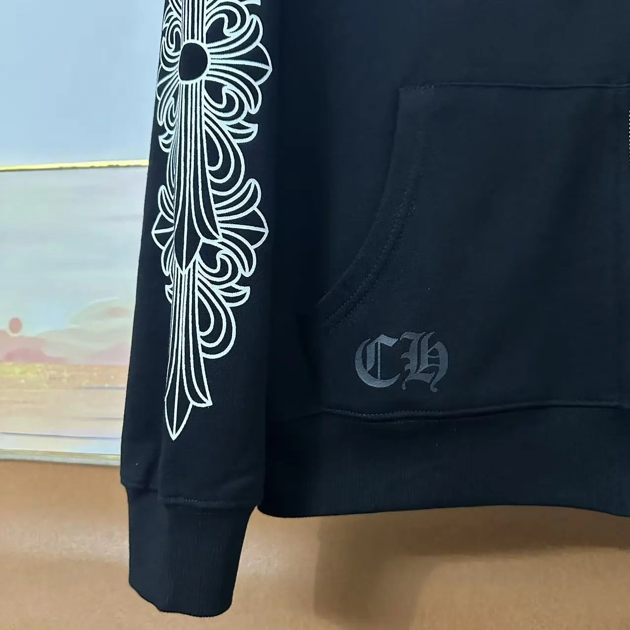 Chrome Hearts Horseshoe Print Zip-Up Hoodie White - 10