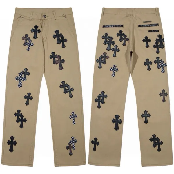 Chrome Hearts White Cross-Embroidered Straight-Leg Jeans - 10