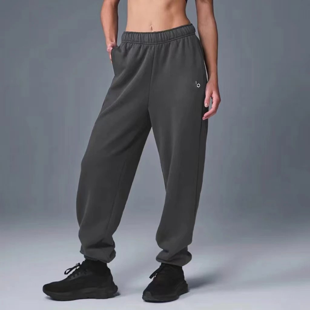 Alo Yoga Wide-Leg Sweatpants Charcoal Gray Sweatpants