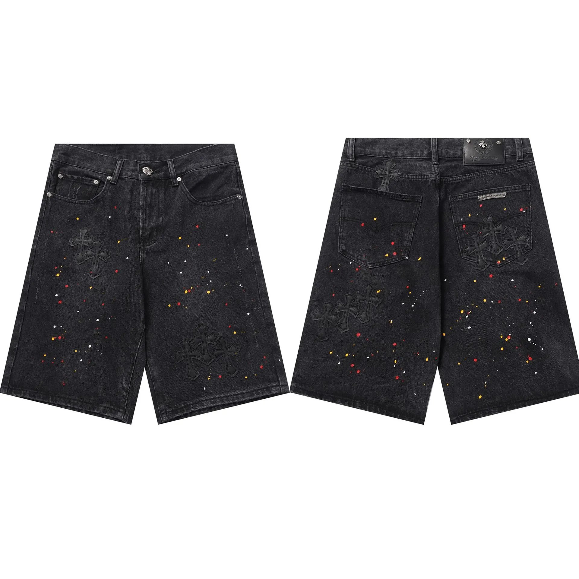 Chrome Hearts Cross Motif Embroidered Black Denim Jeans - 40