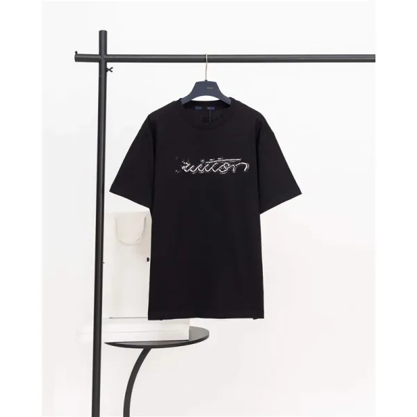Design Script-Embellished Black T-Shirt - 1