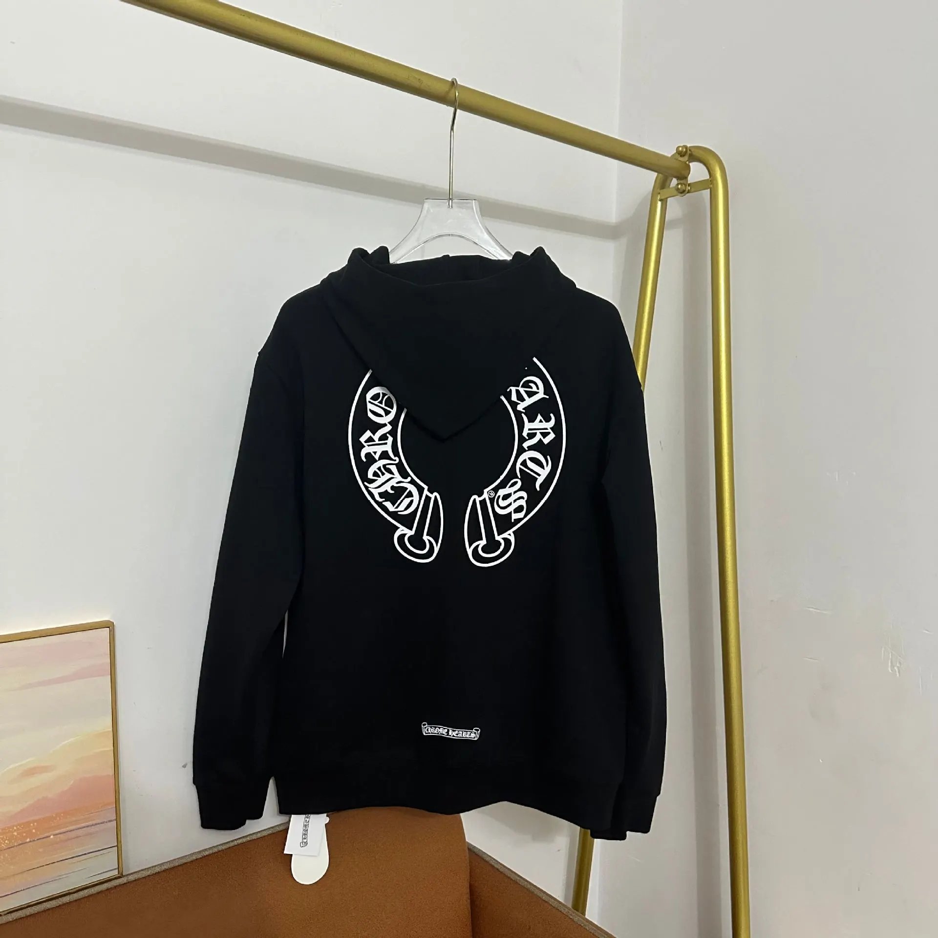 Chrome Hearts Horseshoe Print Zip-Up Hoodie White - 7