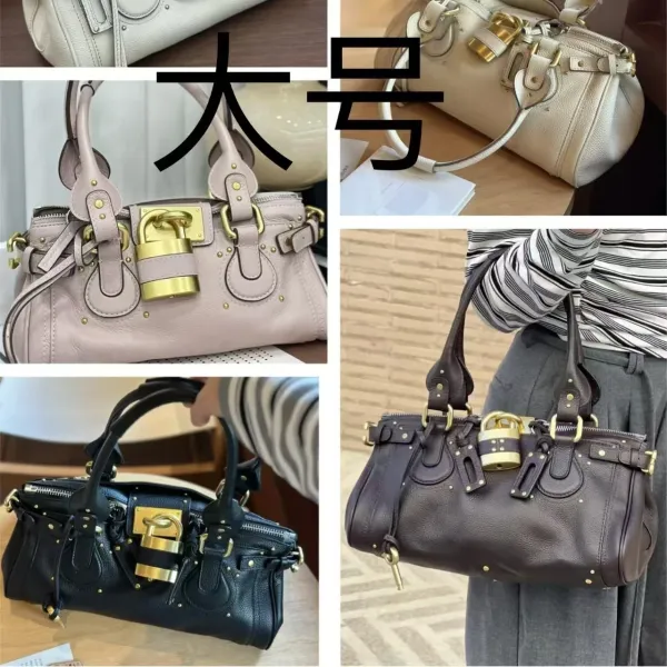 Chloé Paddington Large Handbag in Beige, Pink, Black, and Brown Leather - 1