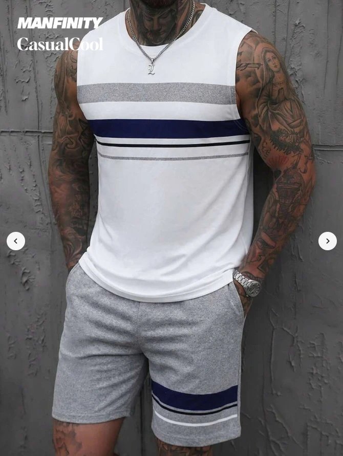 Design Los Angeles 23 Lightning Tank Top and Shorts Set Black - 9