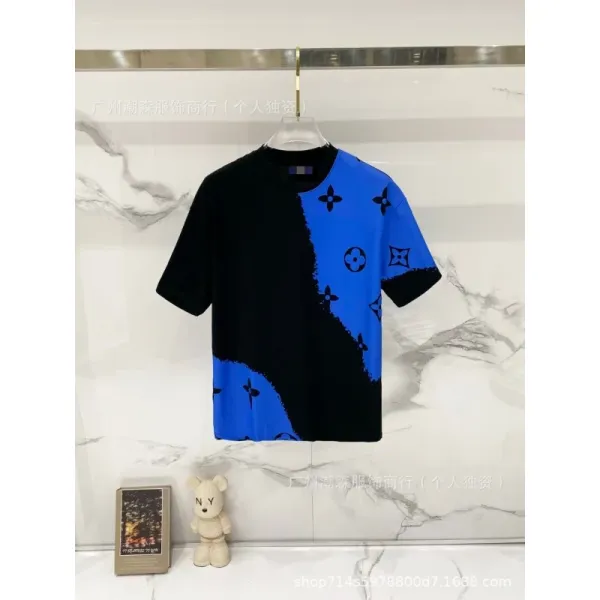 Louis Vuitton Monogram Split-Color T-Shirt Black Blue - 1
