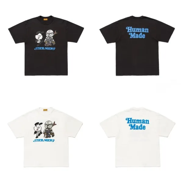 Human Made x Star Wars Mandalorian & Pompompurin T-Shirt Black and White - 1