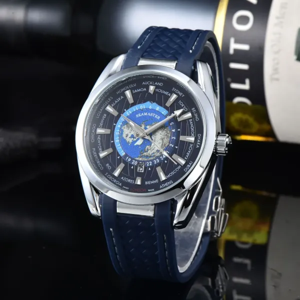 Omega Seamaster Worldtimer White Dial Black Rubber Strap Mechanical Watch - 13