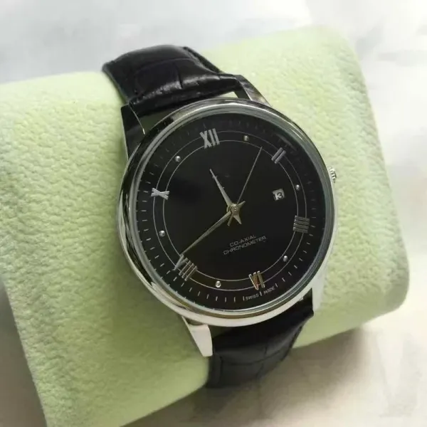 Design Co-Axial Chronometer Black Dial Rose Gold Watch Watches - 9