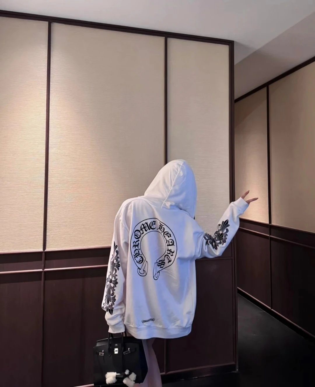 Chrome Hearts Horseshoe Print Zip-Up Hoodie White - 26